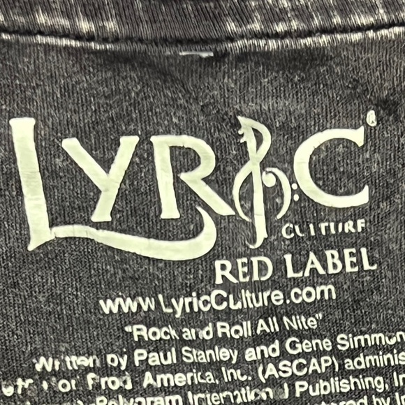 Lyric Culture Red Label I Want to Rock and Roll All Nite Black Graphic T-Shirt M - Picture 6 of 6